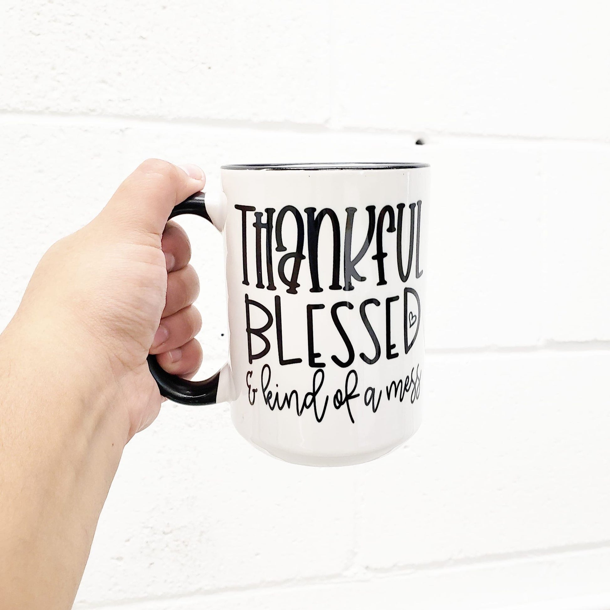 Mug, ceramic mug, thankful blessed mug
