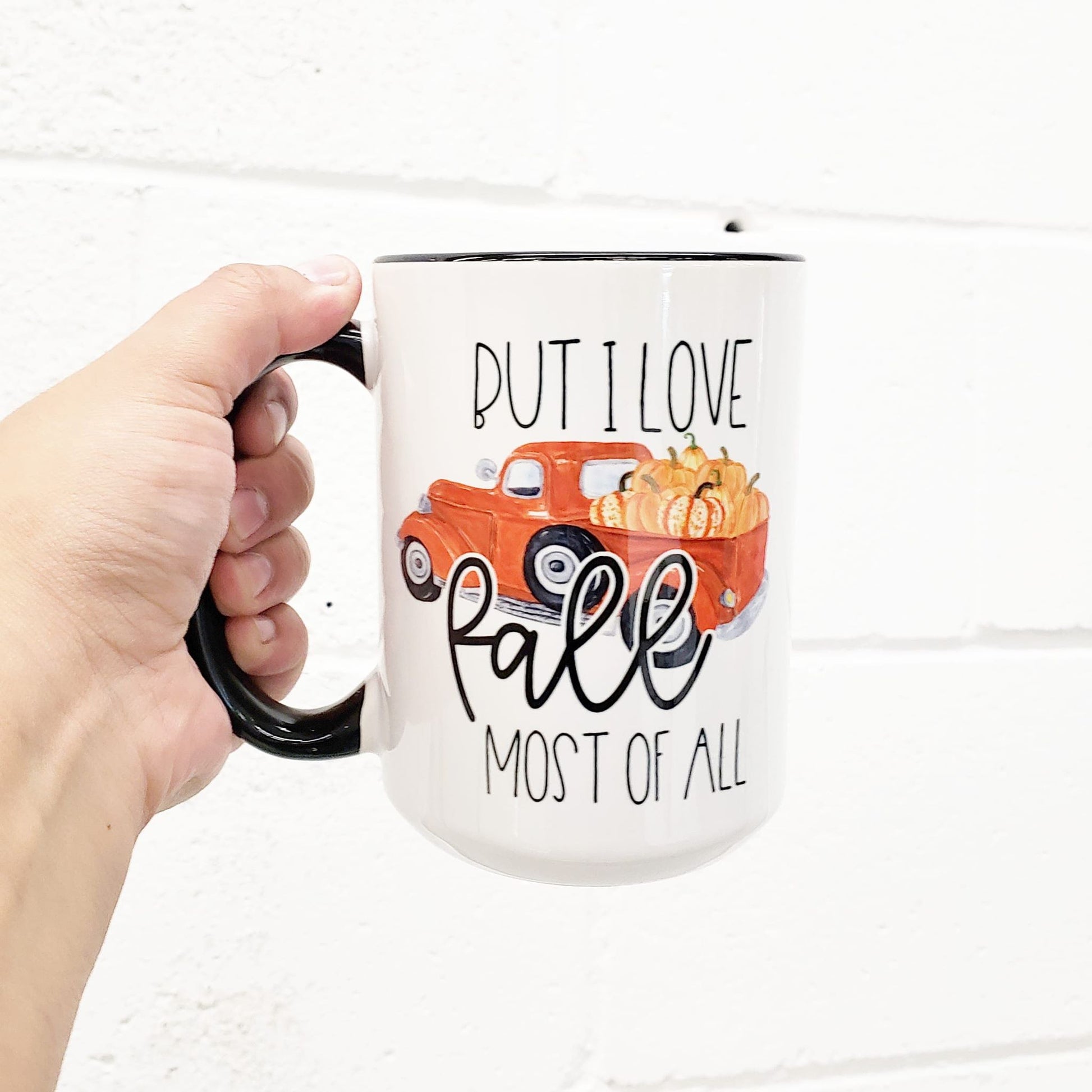 mug, ceramic mug, I love fall most of all